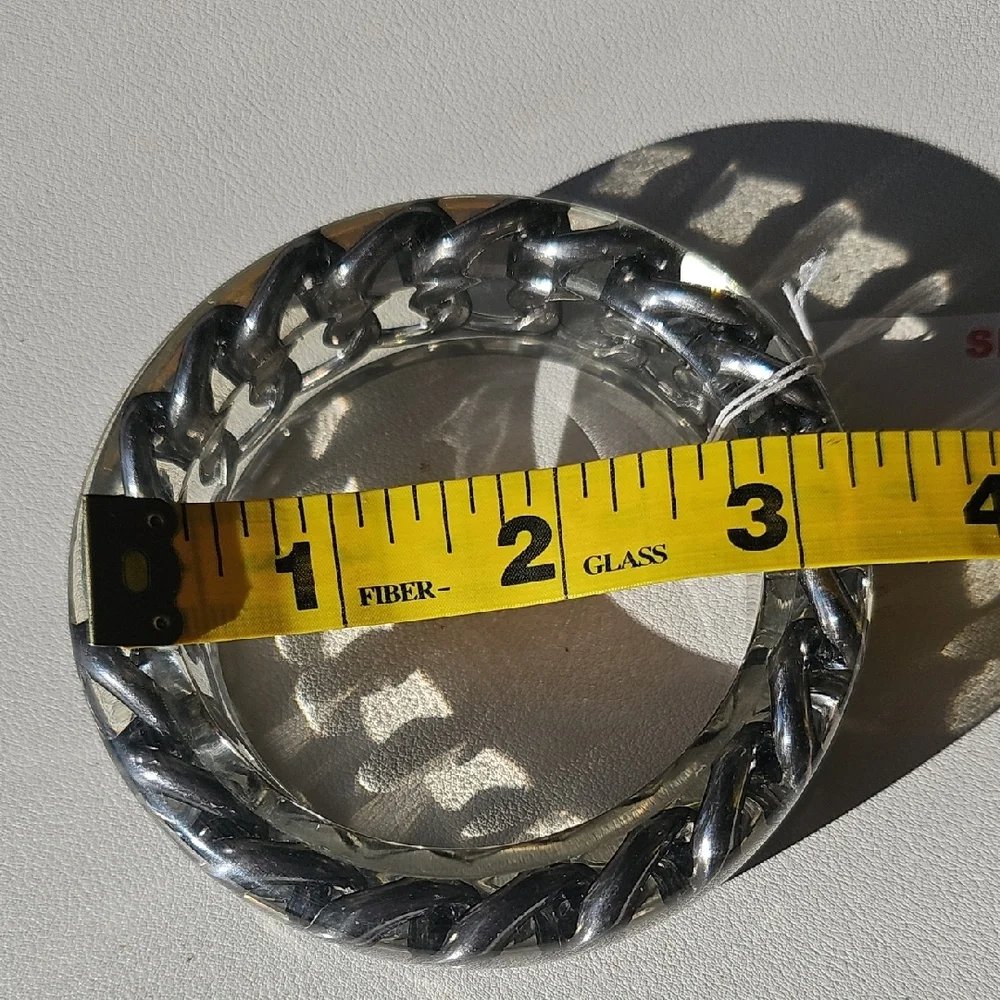 Chunky Silver Chain Link Bangle Bracelet